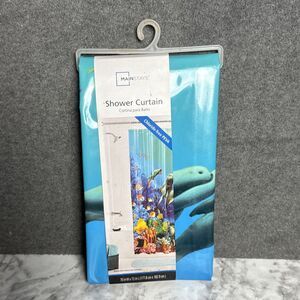 New Mainstays Dolphins & Sea Life Underwater PEVA Shower Curtain 70 in. x 72 in